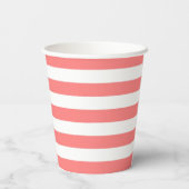 Gobelets En Papier Rayure de corail (Verso)