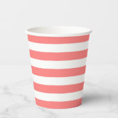 Gobelets En Papier Rayure de corail (Recto)