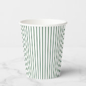 Gobelets En Papier Rayure verte de style rustique campagne (Verso)