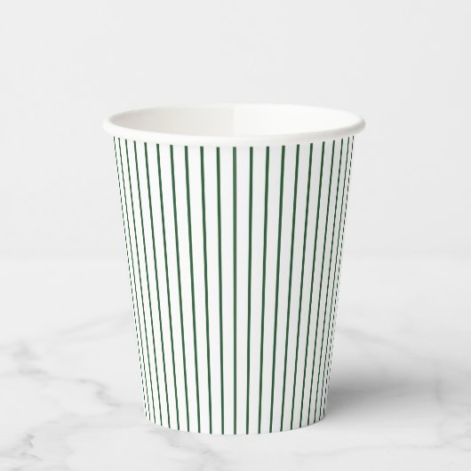 Gobelets En Papier Rayure verte de style rustique campagne (Gauche)