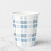 Gobelets En Papier Rayures Bleues Bébé Motif à Carreaux (Recto)