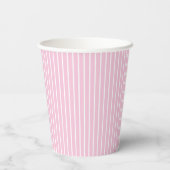 Gobelets En Papier Rayures Classiques Blanc - Rose Clair (Verso)