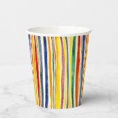 Gobelets En Papier rayures colorées (Gauche)