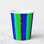 Gobelets En Papier Rayures de verre brisé bleu vert (Verso)