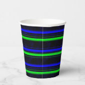 Gobelets En Papier Rayures Noir Bleu Vert (Droite)