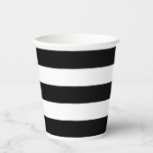 Gobelets En Papier Rayures noires et blanches (Recto)