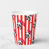 Gobelets En Papier Rayures Rouges Blanches Mignonnes (Gauche)