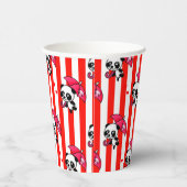 Gobelets En Papier Rayures Rouges Blanches Mignonnes (Droite)