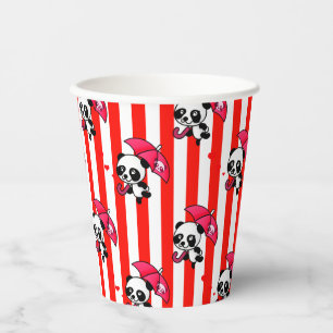 Gobelets En Papier Rayures Rouges Blanches Mignonnes