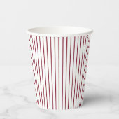 Gobelets En Papier Rayures rouges de style rustique campagnard (Verso)