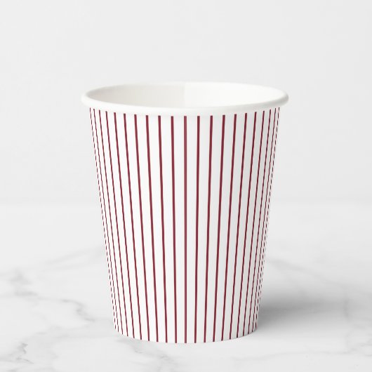 Gobelets En Papier Rayures rouges de style rustique campagnard (Gauche)