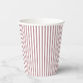 Gobelets En Papier Rayures rouges de style rustique campagnard (Recto)