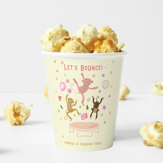 Gobelets En Papier Rebondissons sauter singes anniversaires de enfant