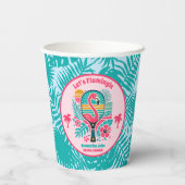 Gobelets En Papier Réception de mariage rétro tropical flamant rose p (Verso)