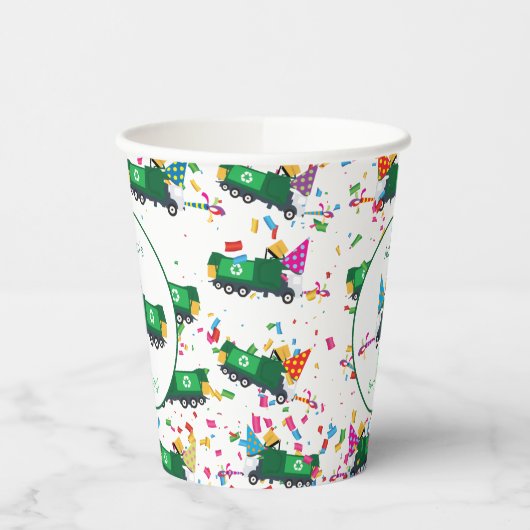 Gobelets En Papier Recyclage personnalisé Fête de camion-poubelle (Gauche)
