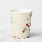 Gobelets En Papier Red Amaryllis Noël rustique (Verso)