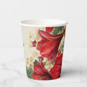 Gobelets En Papier Red Amaryllis Russe Noël (Verso)