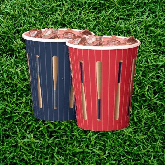 Gobelets En Papier Red and Blue Baseball Birthday