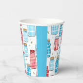 Gobelets En Papier Red and Blue Gingham Mason Jar Pattern  (Droite)