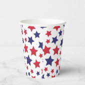 Gobelets En Papier Red and Blue Stars, 4th of July, White Background (Droite)