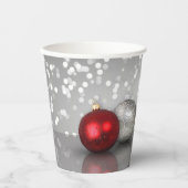 Gobelets En Papier Red and Elegant Silver Christmas Ornaments (Recto)