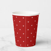 Gobelets En Papier Red and White Hearts Pattern Valentine's Day (Droite)