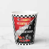 Gobelets En Papier Red | Black Go Kart Racing Anniversaire (Verso)