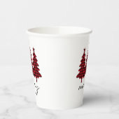 Gobelets En Papier Red Buffalo Check Pine Trees (Gauche)