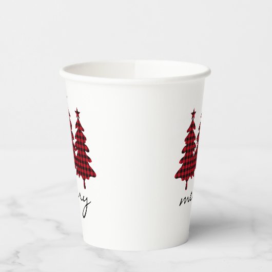 Gobelets En Papier Red Buffalo Check Pine Trees (Gauche)