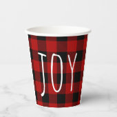 Gobelets En Papier Red Buffalo Plaid & Joy | Holiday (Recto)