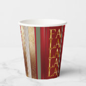 Gobelets En Papier Red Christmas Fa La La Motif#27 ID1009 (Recto)