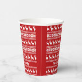 Gobelets En Papier Red Christmas Reindeer Snowflake Cute fête personn (Droite)