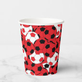 Gobelets En Papier Red Colored Soccer Balls (Verso)