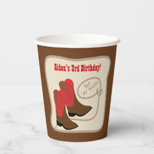 Gobelets En Papier Red Cowboy Boots Western Boots fête d'anniversaire