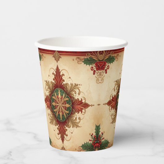 Gobelets En Papier Red Decorative Christmas Holiday Paper Cups (Recto)