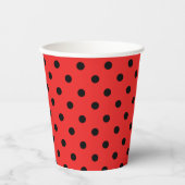 Gobelets En Papier Red et Black Ladybug Patch Anniversaire (Recto)