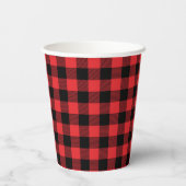 Gobelets En Papier Red Flannel Buffalo Check Motif (Verso)