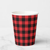 Gobelets En Papier Red Flannel Buffalo Check Motif (Gauche)