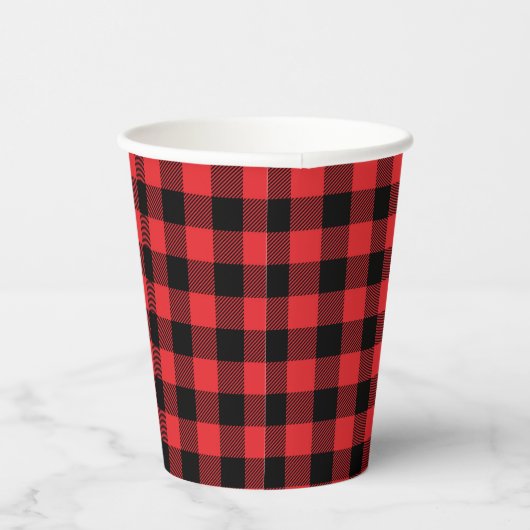 Gobelets En Papier Red Flannel Buffalo Check Motif (Droite)