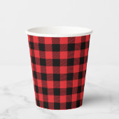 Gobelets En Papier Red Flannel Buffalo Check Motif (Recto)
