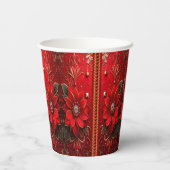Gobelets En Papier Red Flower Holiday Paper Cups (Verso)