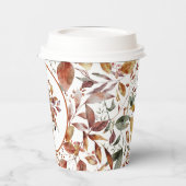 Gobelets En Papier Red Fox Automne Feuilles Motif (Gauche)