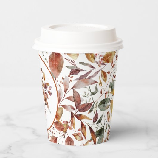 Gobelets En Papier Red Fox Automne Feuilles Motif (Gauche)