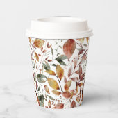 Gobelets En Papier Red Fox Automne Feuilles Motif (Verso)