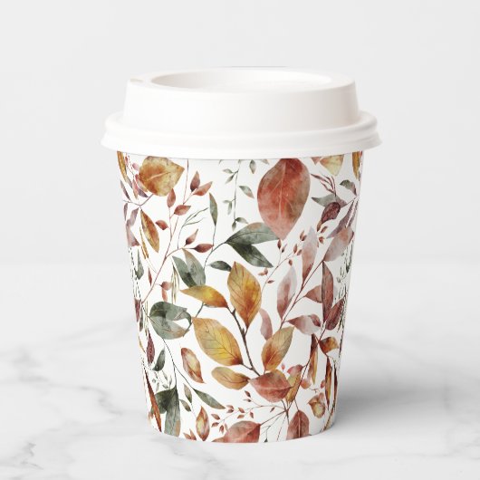 Gobelets En Papier Red Fox Automne Feuilles Motif (Verso)