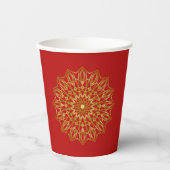 Gobelets En Papier Red & Gold Arabic-inspired Paper Cup (Recto)