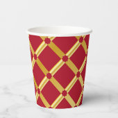 Gobelets En Papier Red & Gold Arabic-inspired Paper Cup (Verso)