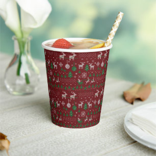 Gobelets En Papier Red Green Père Noël Reindeer Vilain Sweat de Noël