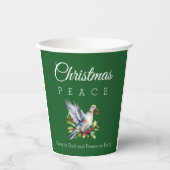 Gobelets En Papier Red Green White Peace Dove Christian Christmas (Recto)