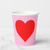 Gobelets En Papier Red Heart Beat Pastel Rose (Verso)